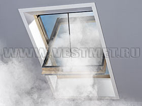 Мансардное окно Велюкс с системой дымоудаления