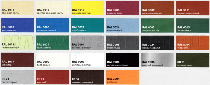 Цветовая гамма Полиэстер