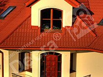 Фотографии домов с крышей из композитной черепицы Декра