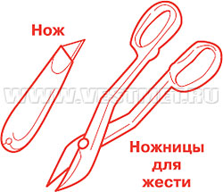 Нож и ножницы для жести