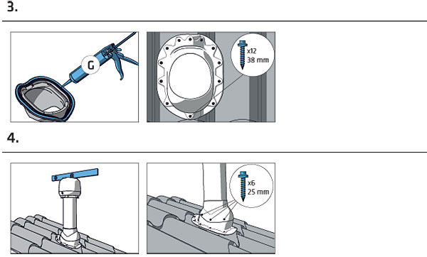 Установка проходного элемента Vilpe CLASSIC на металлическую кровлю