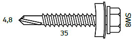 Саморез кровельный схема