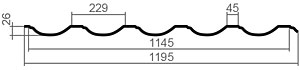 Металлочерепица Стинержи Garda - чертеж