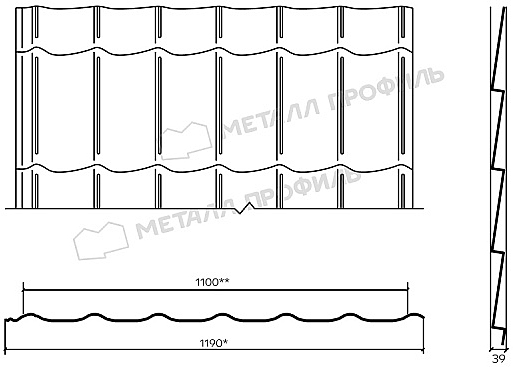 Профиль декоративный волновой Металл Профиль