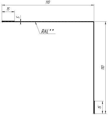Планка угла внутреннего простая 110х110