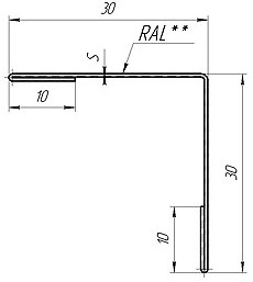 Планка угла внешнего простая 30х30