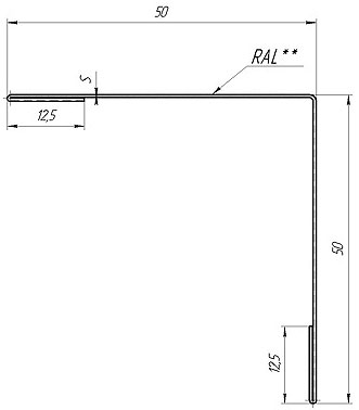 Планка угла внешнего простая 50х50