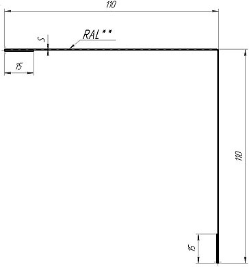 Планка угла внешнего простая 110х110