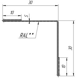 Планка угла внутреннего простая 30х30
