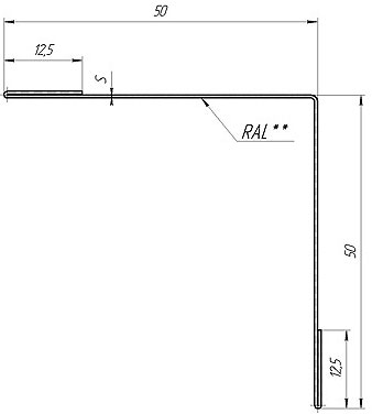 Планка угла внутреннего простая 50х50