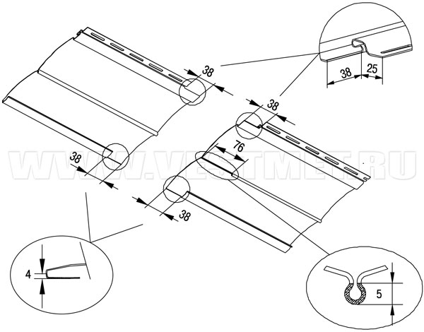 Соединение листов сайдинга Файнбир