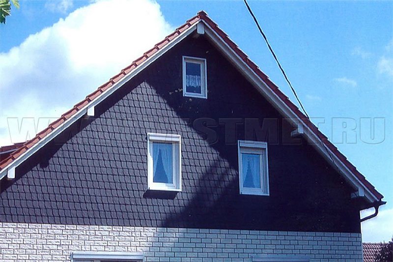 Фото 4 - фасад с отделкой панелями Цирер, Фасадный сланец, цвет Антрацит